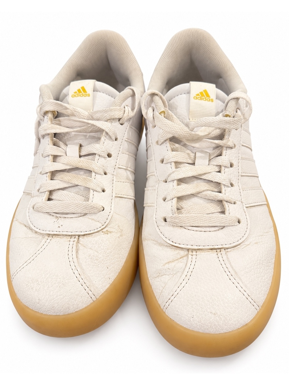 Adidas Classic White Leather Sneakers with Gum Sole Size 10 Womens